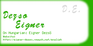 dezso eigner business card