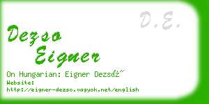 dezso eigner business card